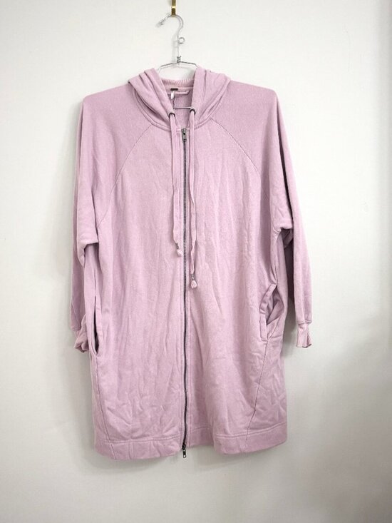 Free People Tops - Free People Lavender Pink Oversized Long Zip Up Sweater Hoodie - XS